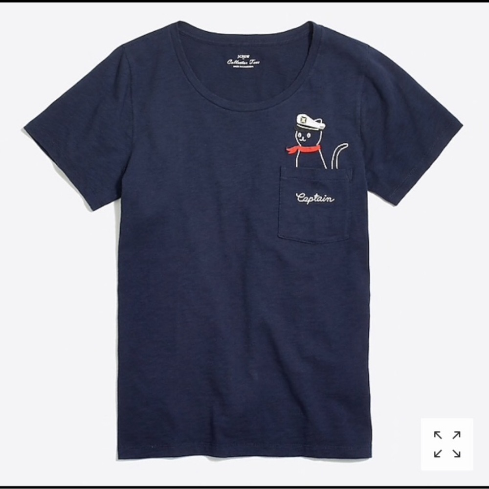 ISO IN SEARCH OF J.Crew Captain Kitty T-Shirt With Front Pocket Size L, XL, XXL